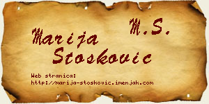 Marija Stošković vizit kartica